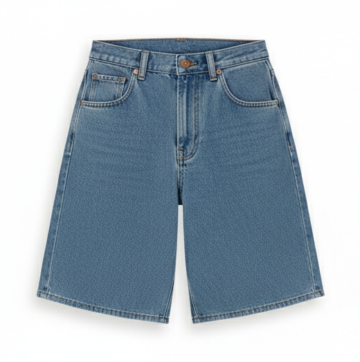 Wide-Leg Denim Shorts – Modern Minimalist