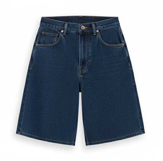 Wide-Leg Denim Shorts – Modern Minimalist