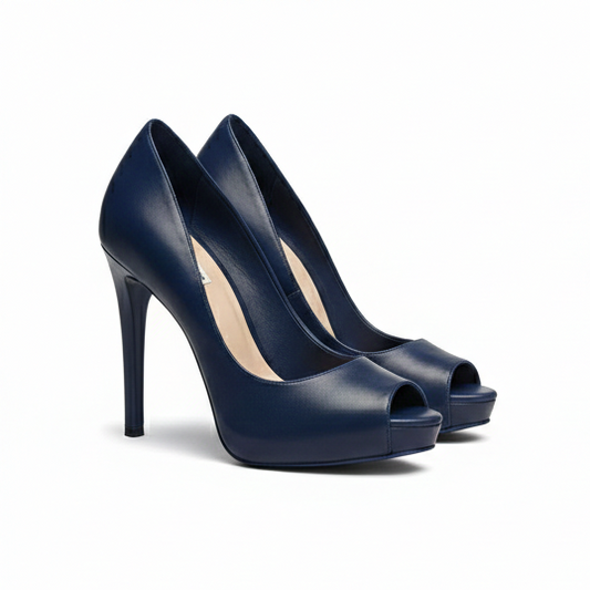 Leather Open-Toe Heels – Minimalist Elegance