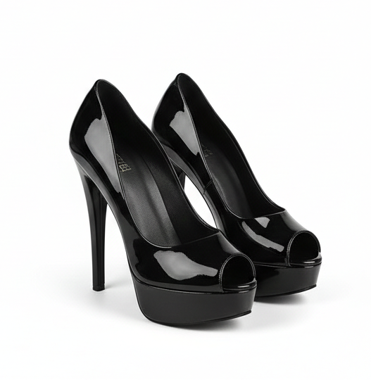 Plastic Open Toe Heels – Sleek Statement