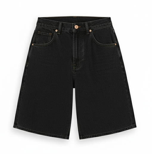 Wide-Leg Denim Shorts – Modern Minimalist