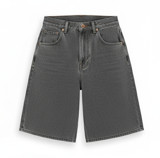 Wide-Leg Denim Shorts – Modern Minimalist