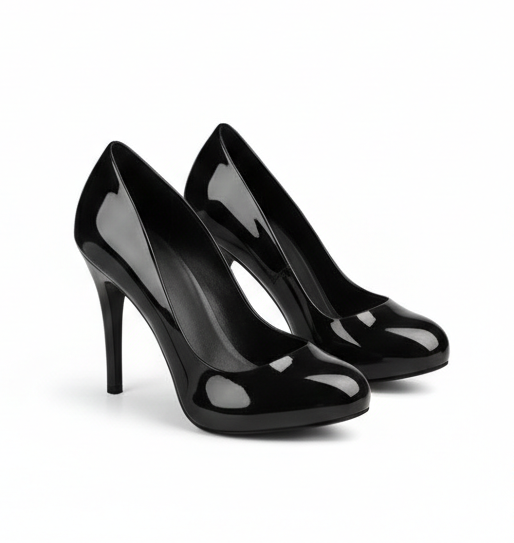Plastic Closed Toe Heels – Sleek Statement