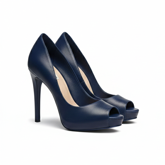 Leather Open-Toe Heels – Minimalist Elegance