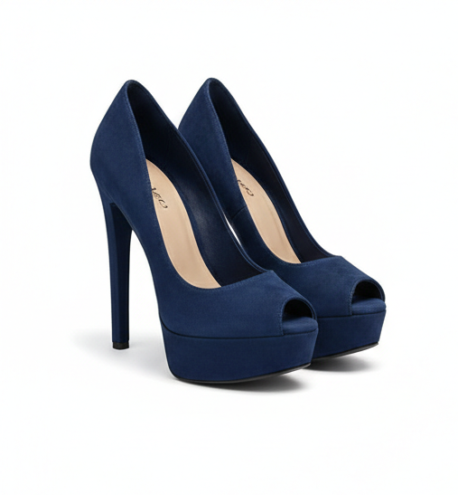 Suede Open-Toe Heels – Minimalist Elegance