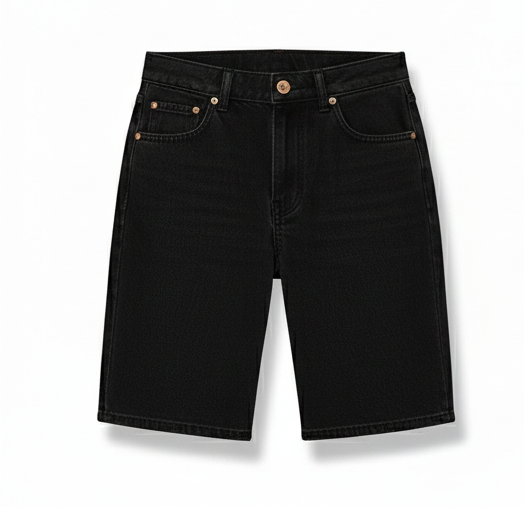 Fitted Denim Shorts – Modern Minimalist
