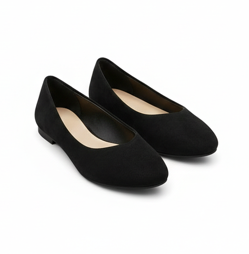 Suede Flat Pumps – Elegant Minimalism