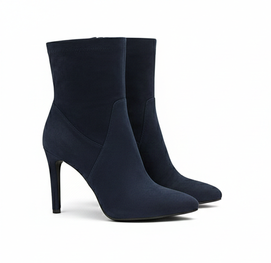 Suede Ankle Heeled Boots – Modern Minimalist