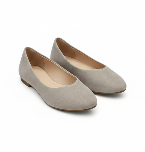 Suede Flat Pumps – Elegant Minimalism