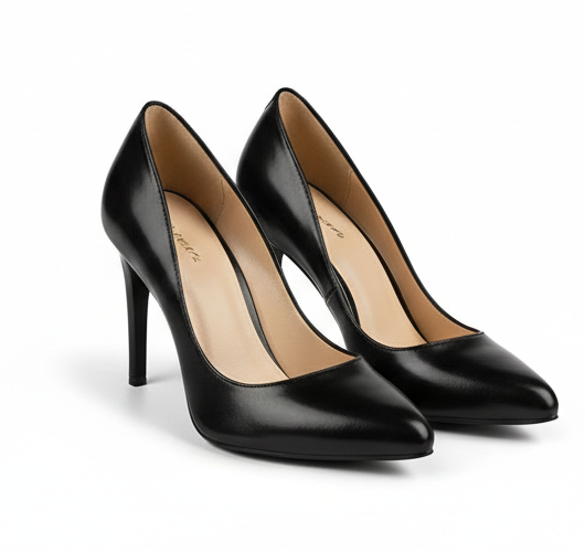 Leather Closed Toe Heels – Timeless Elegance