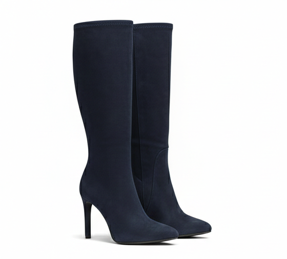 Suede Knee-High Heel Boots – Sleek Elegance